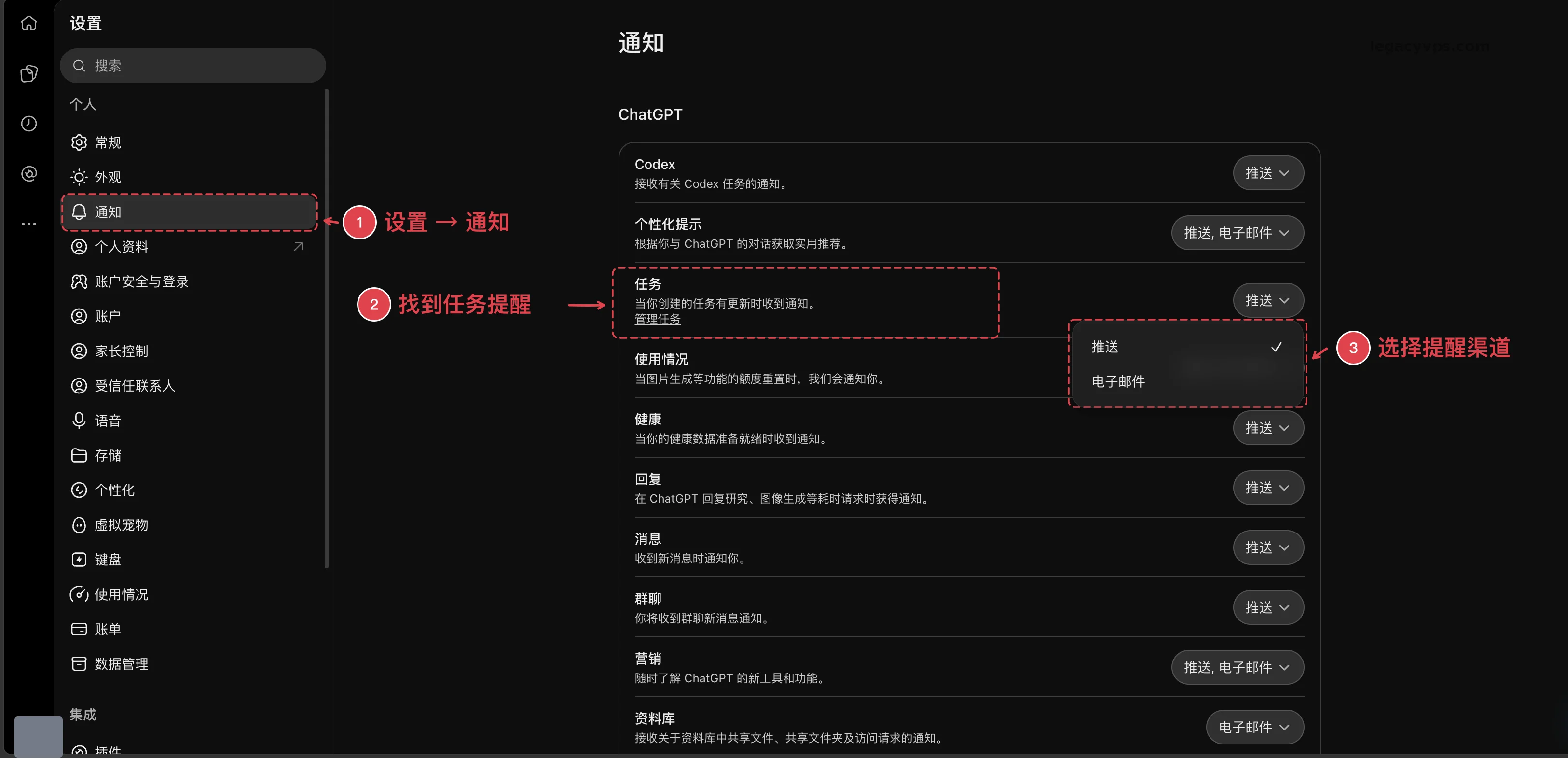任务提醒渠道