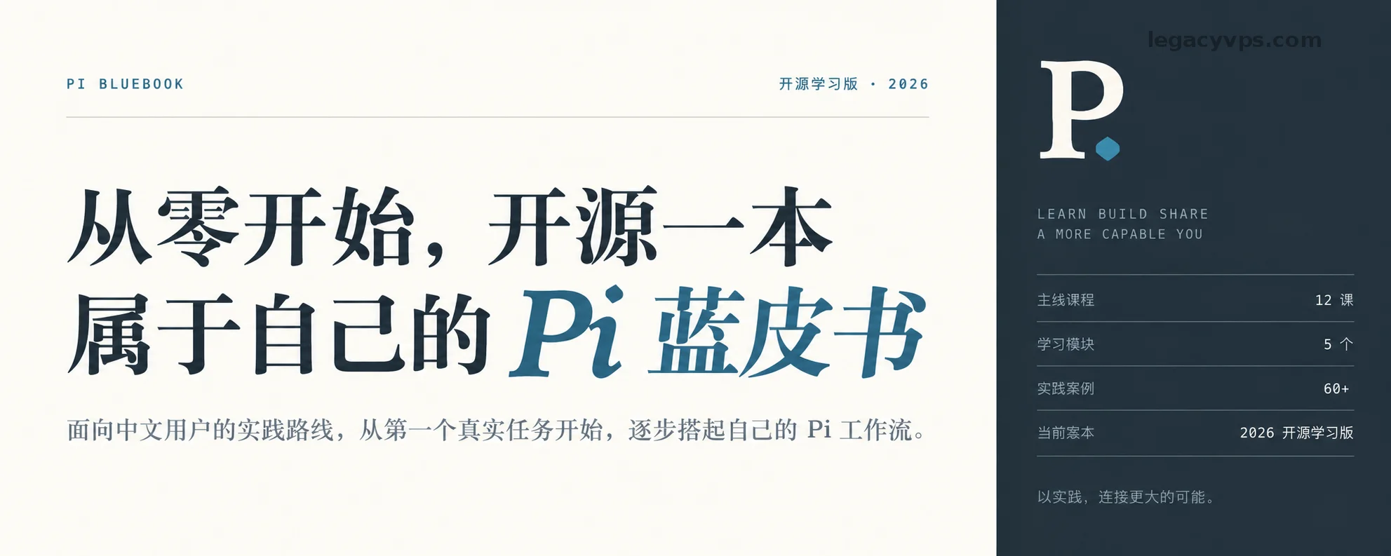 从零开始，开源一本属于自己的 Pi 蓝皮书